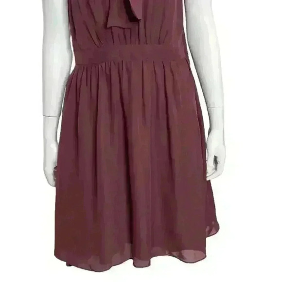ModCloth Burgundy Neck bow tie Sleeveless Dress Size Large - Picture 6 of 11